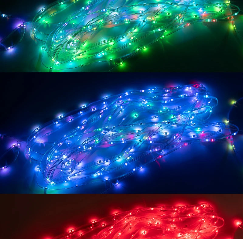 5V 12V WS2811 WS2812 3PIN Clear Lense LED String Lights Dream Color RGBIC Addressable Individually Fairy Seed Pixels Light 