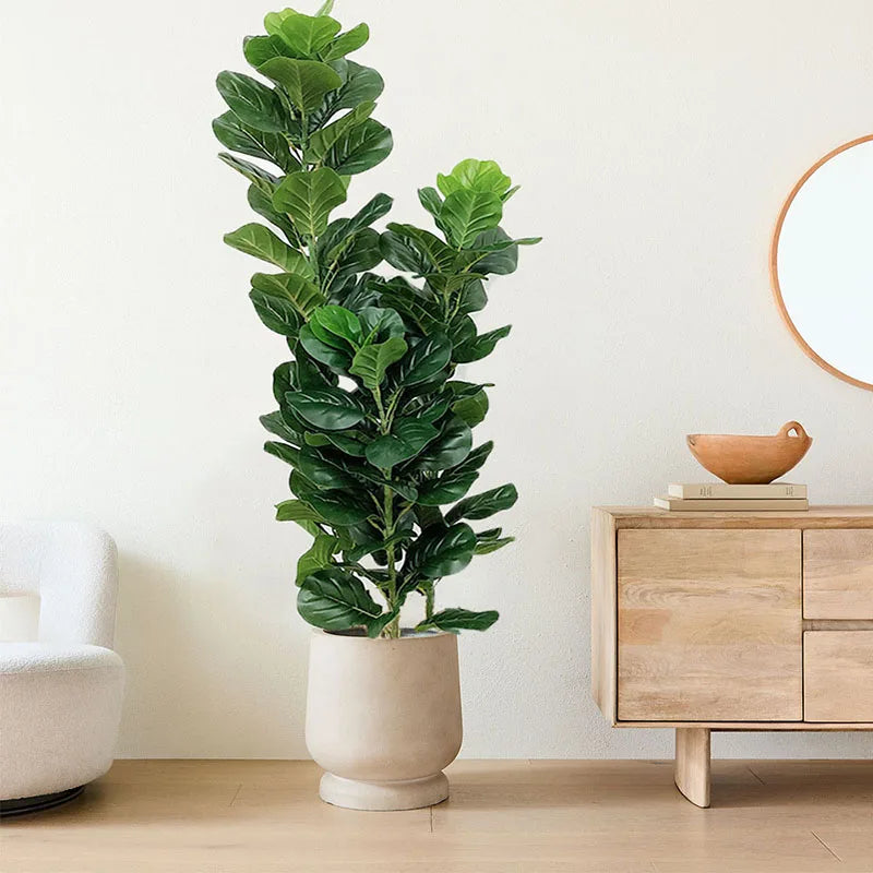 150cm Tropical Tree Large Fake Ficus Lyrata Plant Artificial Ficus Plants Branches Plastic Fake Leafs For Home Office Shop Decor