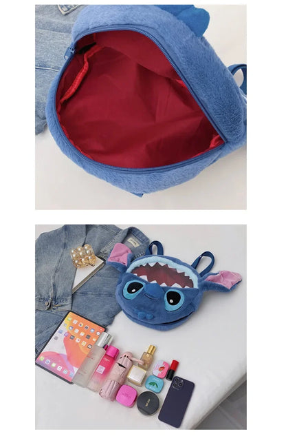 HOT Stitch See-through Bag Plush Doll Backpack Girls Large Capacity Cute Funny Backpack Anime Kawaii Cartoon School Bag Mochila