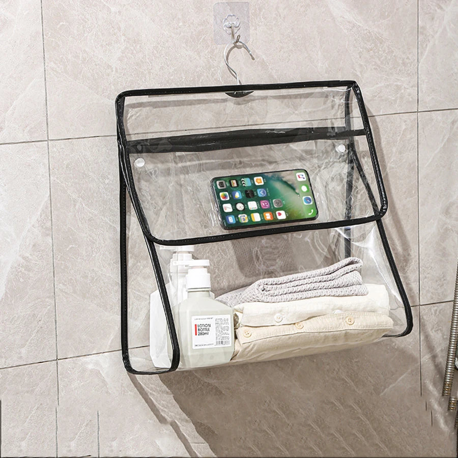 1PCS Transparent Washing Bathroom Waterproof Hanging Bag Storage Bag Student Bathroom Clothes Wall Toys Hanging Bag