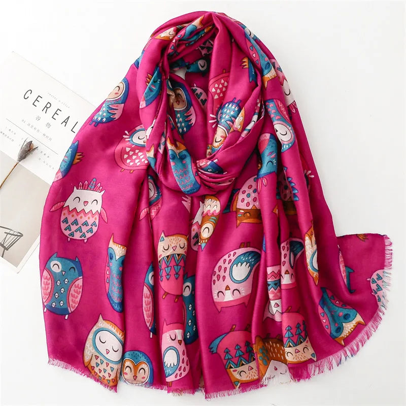 Women Lovely Cute Animal Dachsund Dog Pattern Viscose Shawls And Wraps Snood Pashmina Stole Bufandas Muslim Hijab Sjaal 180*85Cm