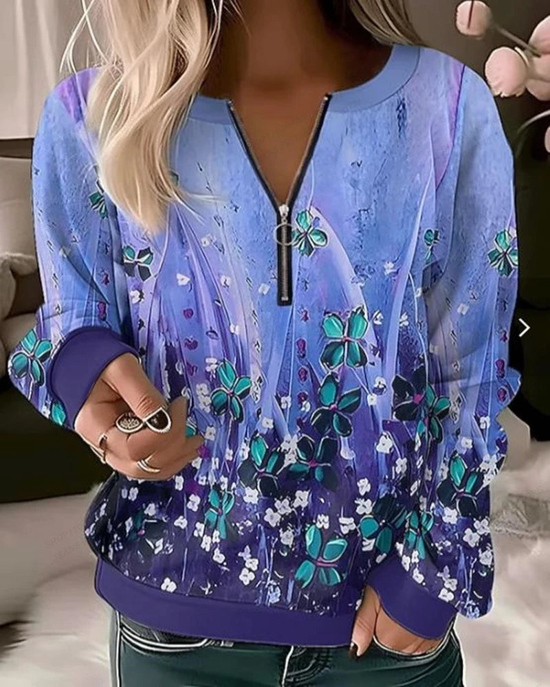 Butterfly Hoodies Women Fashion Zipper Hoodies Floral Sweatshirt Zip Up Hoodie Oversized Sudaderas Elegant Coats Women Sweats