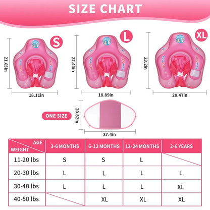 Baby Swimming Float With Canopy Inflatable Infant Ring Kids Pool Accessories Circle Bathing Summer Toys