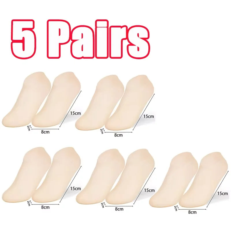 1-5Pairs Silicone Moisturizing Elastic Foot Socks DIY Spa Foot Masks Cracked Dead Skin Protector Reusable Pedicure Cares Tools