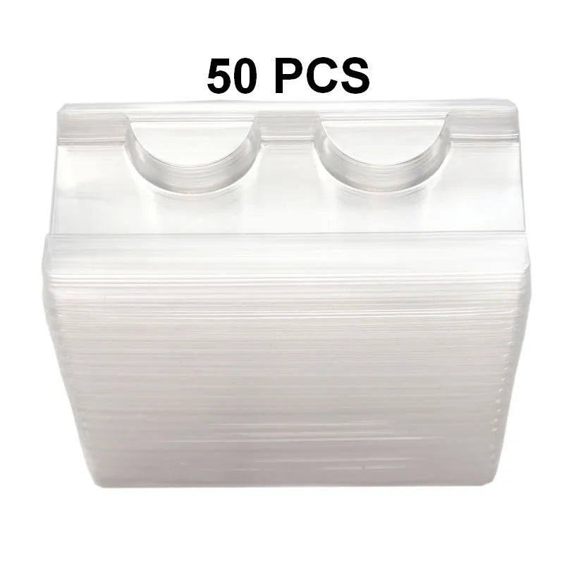 10/500pcs wholesale plastic clear lash tray mink lashes holder eyelash trays for eyelash packaging box package case bulk vendors