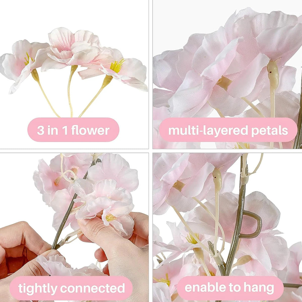 180CM Artificial Sakura Flowers Vine Wedding Garden Rose Arch Home Party Decoration Christmas Bridal Fake Silk Scrapbook Plants