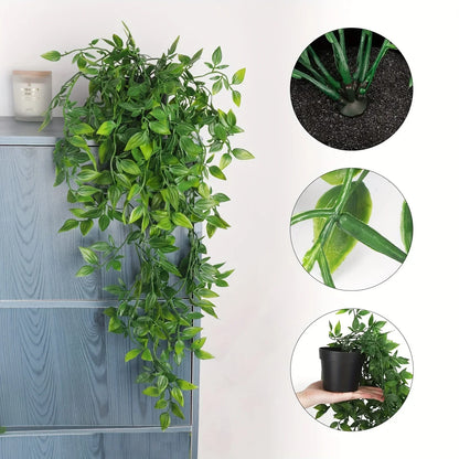 HAOSHICS Artificial Hanging Plant Mandala Vine Fake Potted Plant For Indoor Outdoor Decoration