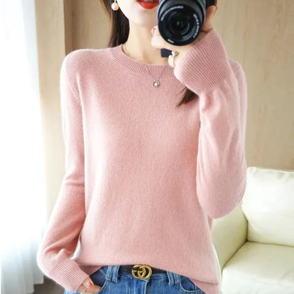 Women Sweater O-neck Autumn Winter BasicPullover Warm Casual Pulls Jumpers Korean FashionSpring Knitwear Bottoming Shirt 2023