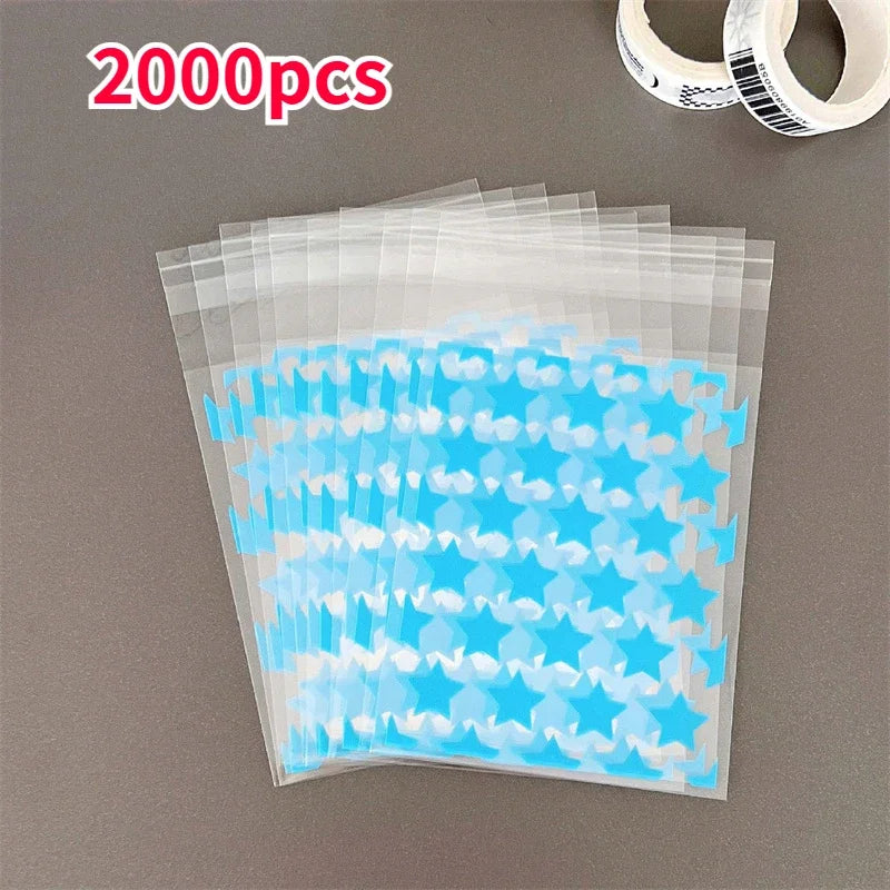 100/50pcs Transparent PE Star Jewelry Self-adhesive Bag Candy Card Holder Photo Animation Peripheral Storage Gift Bag Wholesale