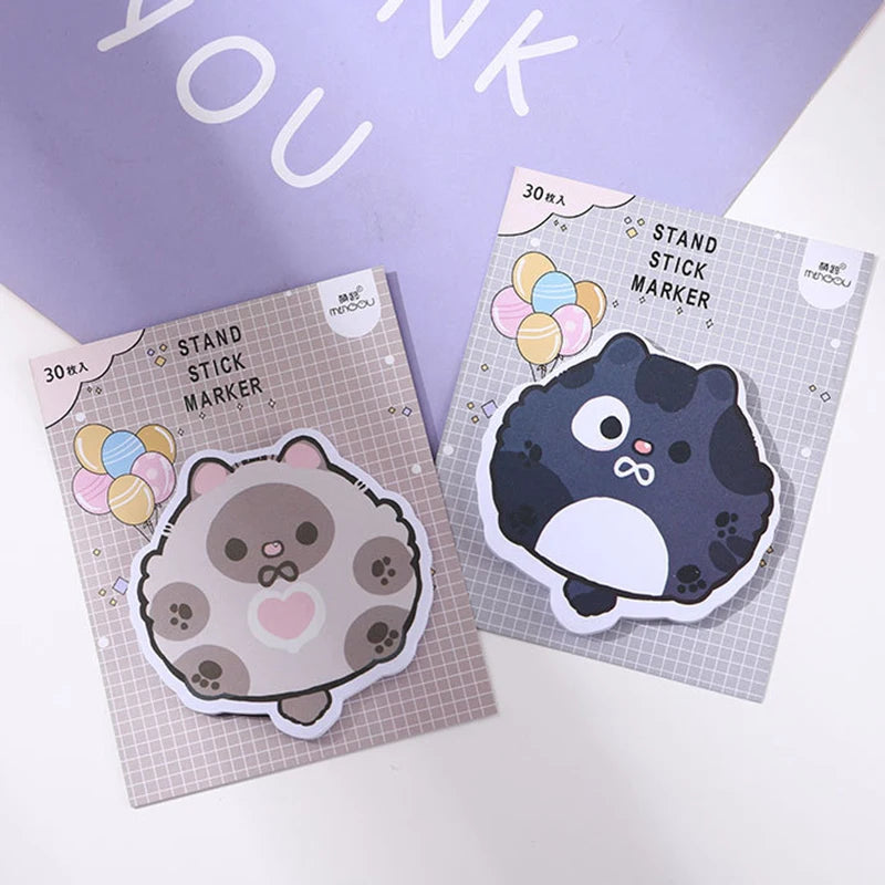 1 Piece Lytwtw's Adhesive Cute Cartoon Cat Notes Notepad Memo Pad Office School Supplies Stationery Sticker