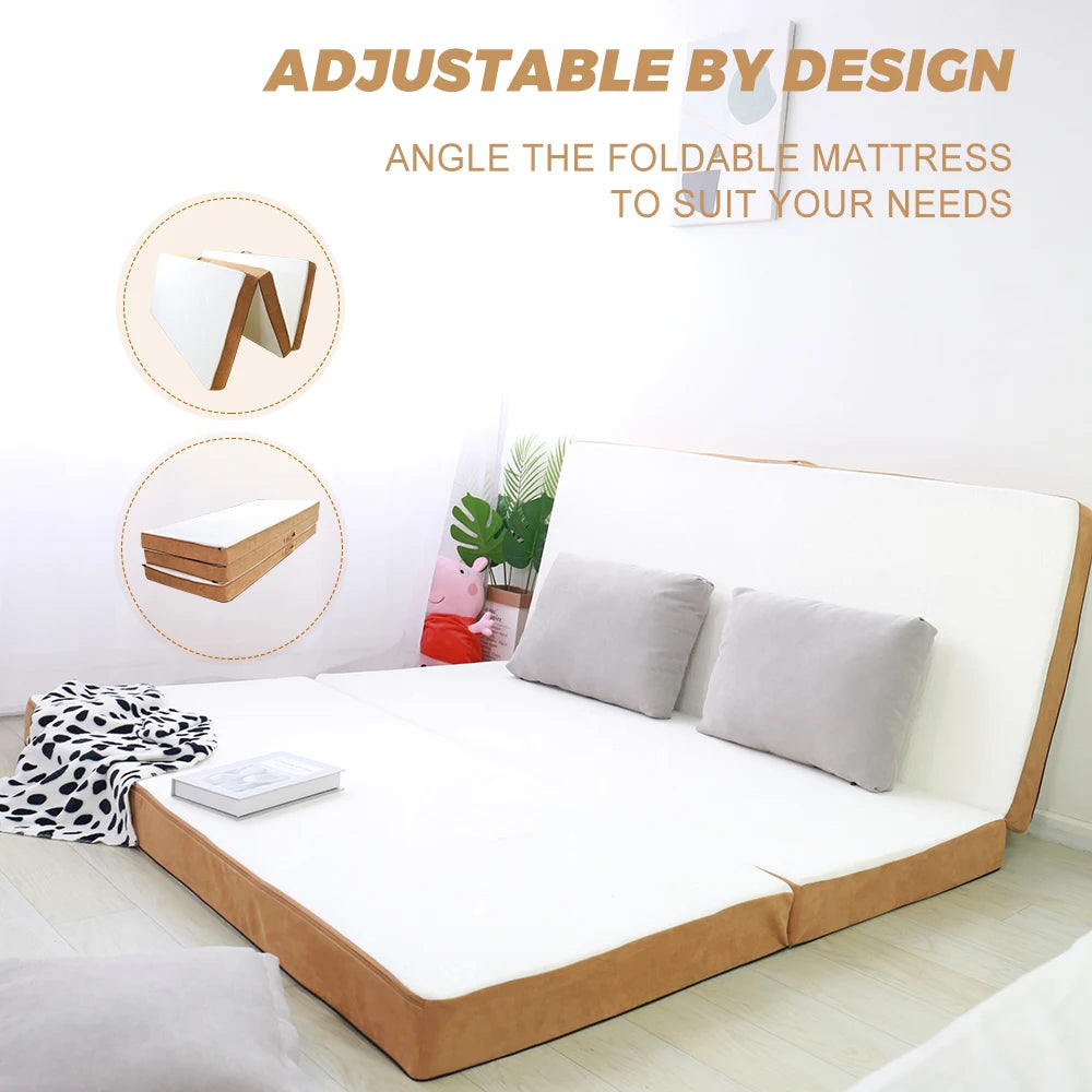 NEW Portable 3-folding Foam Sofa, High Density, Folding Mattress for Home, Guest Room, Travelling, New Popular