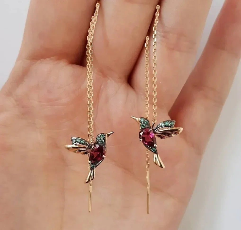 1 Pair New Fashion Little Bird Drop Long Hanging Earrings for Women Elegant Girl Tassel Earring Stylish Jewelry Personality Gift