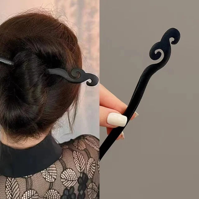 New Women Fashion Simple Black Wood Hairpin Adult Sweet Hairpins Female Hair Accessories Headwear