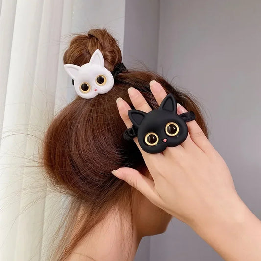 Cute cat hair clip, sweet and cute girl's heart accessory, with a curly hair clip on the back of the head