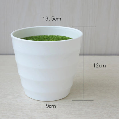 Artificial Pot Plants Pot Nursery Pot  Artificial Lawn Vase White Plastic Thick Plant Flower Pot Home Garden Decoration