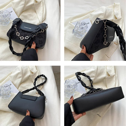 Three-dimensional Pattern Embroidered Underarm Bag for WOMEN'S Shoulder Bag PU Fabric