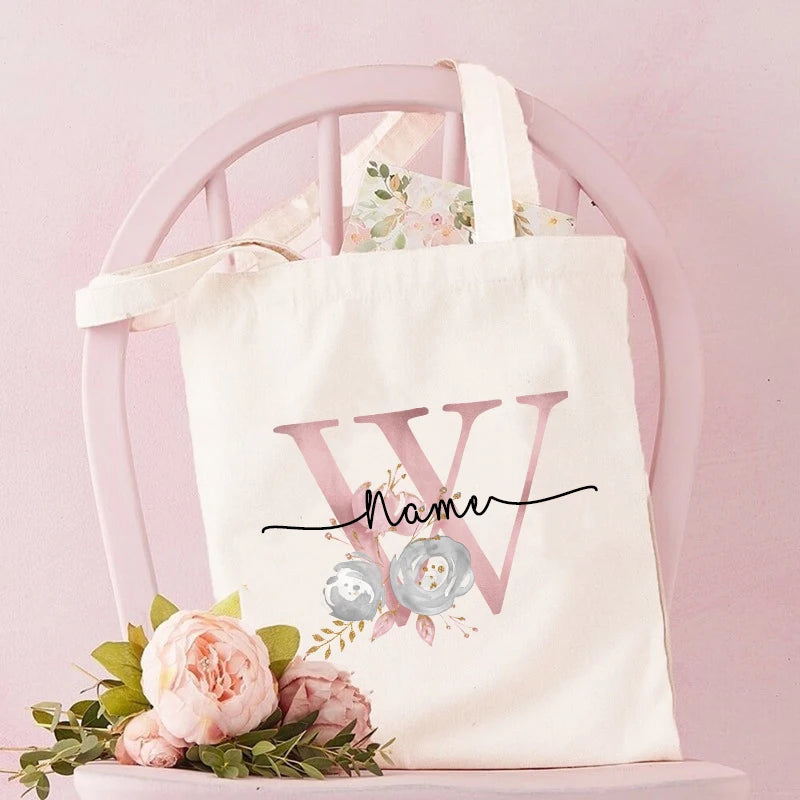 Personalized Bridesmaid Tote Bags Maid of Honor Custom Name  Handbag Bridal Bachelorette Party Gifts Bride Wedding Shoulder Bag