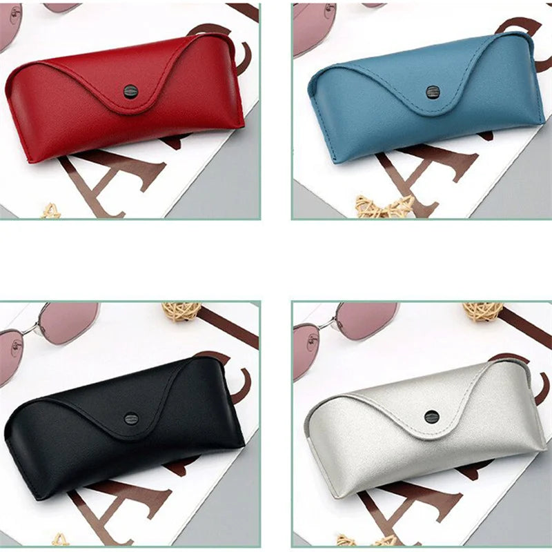 Glasses Box Solid Color High-end Leather Sunglasses Myopia Glasses Pressure Resistant Sunglasses Boxs Glasses Bags