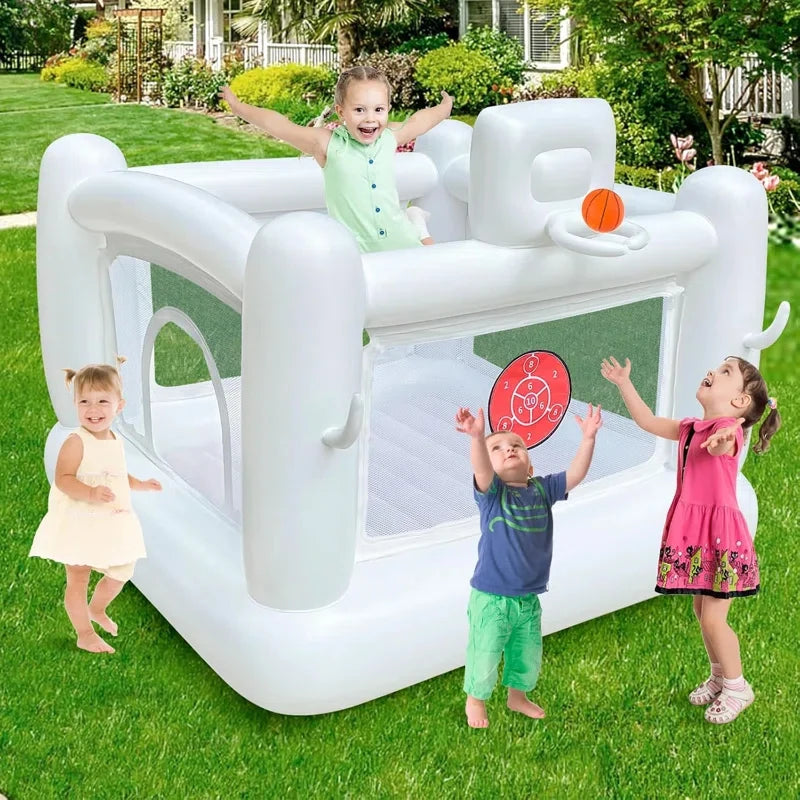 Mini White PVC Toddler Kids Children Inflatable Bouncy House Small Indoor Baby Jumping Castles Birthday Inflatable Trampoline