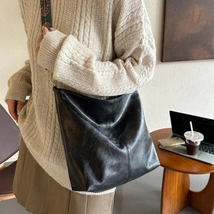 Large Capacity Bag Women New Shoulder Bag Retro Versatile Broadband Crossbody Tote Bag Geometric Strap Hobo Bag Shopping Handbag