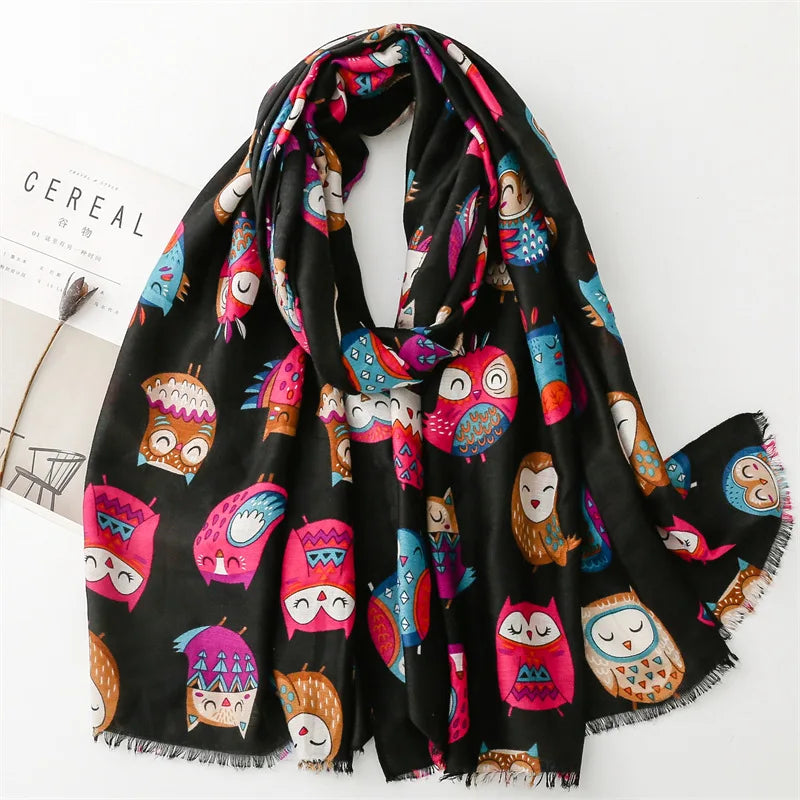 Women Lovely Cute Animal Dachsund Dog Pattern Viscose Shawls And Wraps Snood Pashmina Stole Bufandas Muslim Hijab Sjaal 180*85Cm