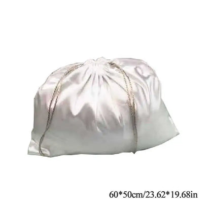 Large Silk Satin Drawstring Bag Hair Bag Wigs Makeup Jewelry Wedding Party Storage Dust Proof Packaging Bags Reusable Organizer