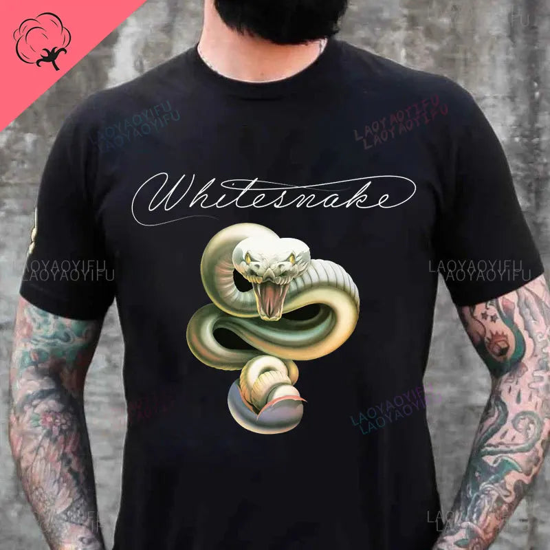 Best Vintage Whitesnake Summer Tour Concert 2018 Cotton Shirt Whitesnake Love Hunter Tour Dinari Men TShirt Harajuku Tee Tops