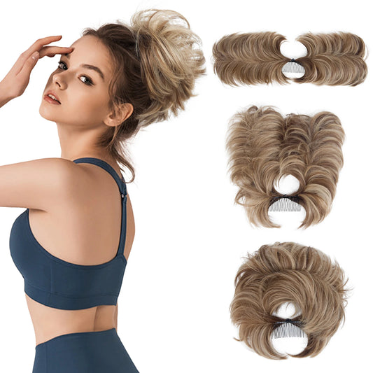 Hairpiece Fluffy Clip In Extension Hair Bun Messy Chignon Scrunchie Combs In Chignon Hair Piece Blonde Brown Synthetic Fake Hair