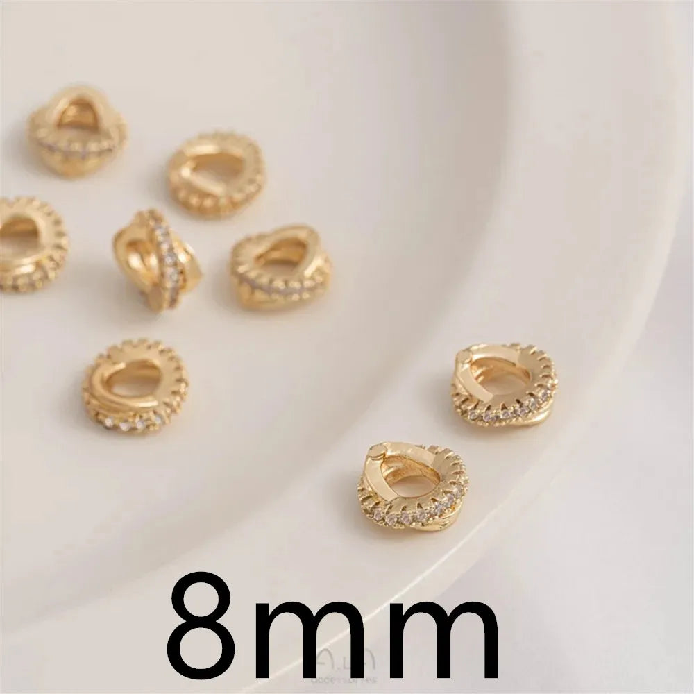 14K Gold Wrapped Knot Twisted Ring Separated Bead Sleeve Accessories Handmade DIY Earrings Bracelets Handmade Materials K053