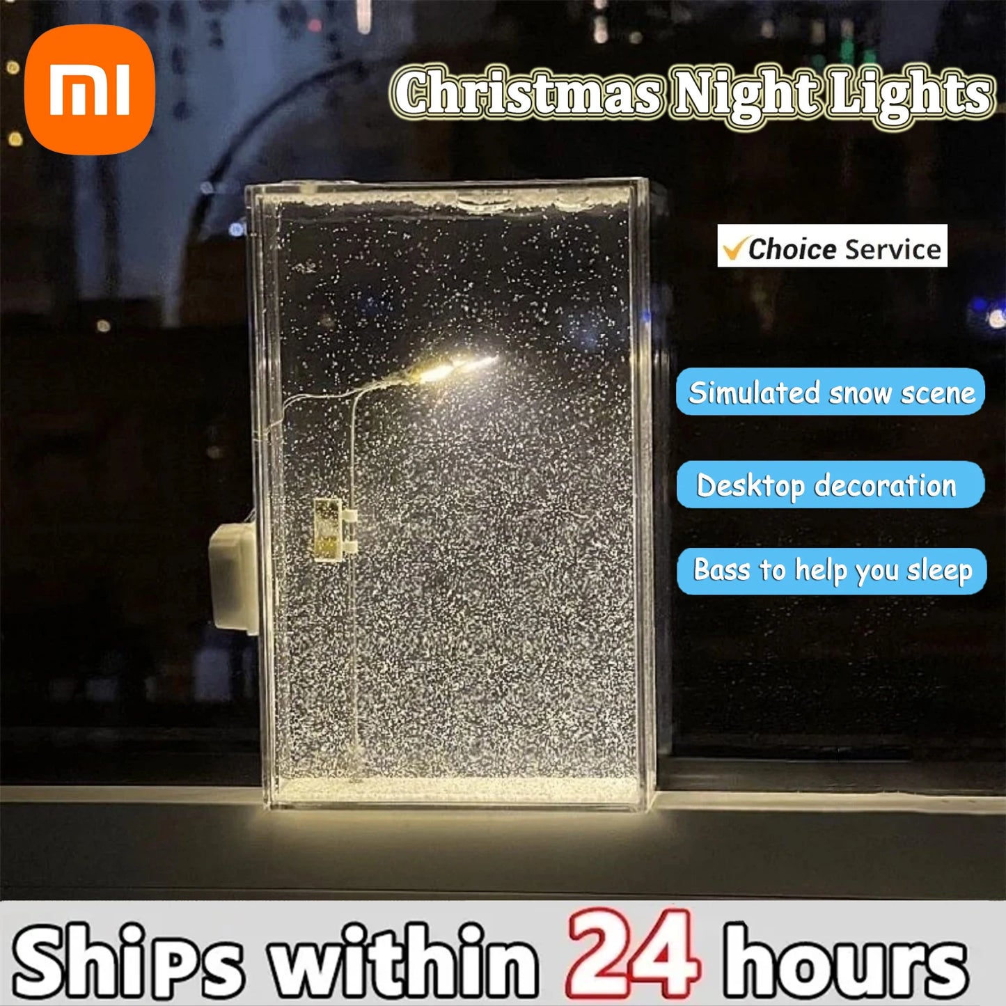 Xiaomi Snow Scene Street Light Flowing Hemp Night Light Snowy Night Simulation Handmade DIY Material Package Christmas Gift Toys