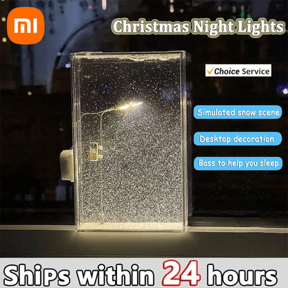 Xiaomi Snow Scene Street Light Flowing Hemp Night Light Snowy Night Simulation Handmade DIY Material Package Christmas Gift Toys