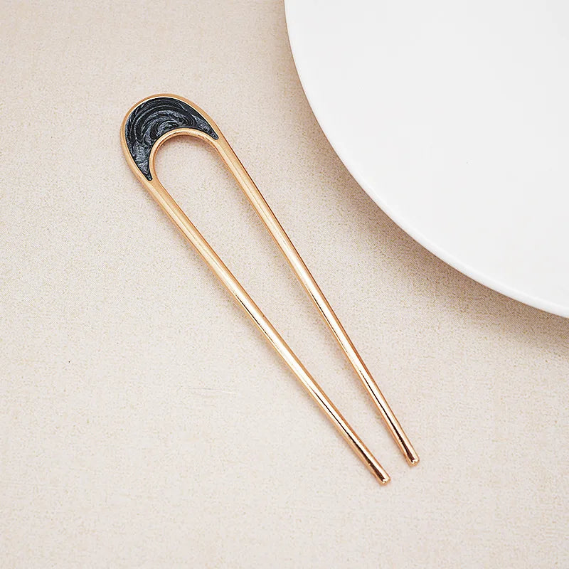 Shell Hairpin Metal U Shaped Hair Pins Hair Fork U French Hair Pin Simple And Fashionable Hair Accessories For Women