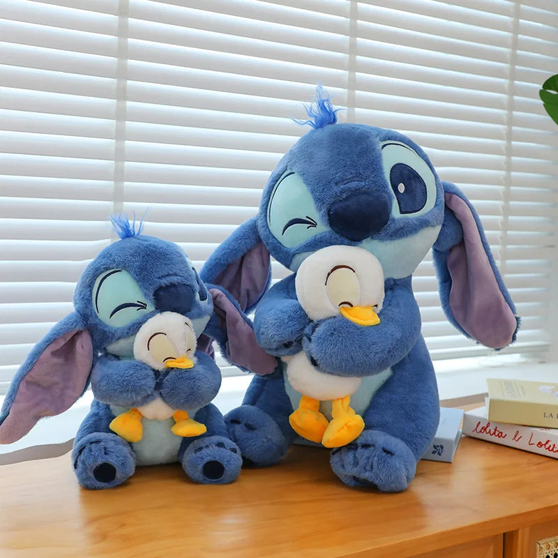 30/45cm Kawaii Plush Stitch Cartoon Hugs Donald Duck Stuffed Doll Children To Appease Sleeping Cartoon Collection Holiday Gifts