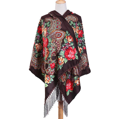 2023 Embroidery Shawls Female Designer Women Winter Scarf Pashmina Flower Bufandas Foulard Warm Hijab Wraps Travel Stoles