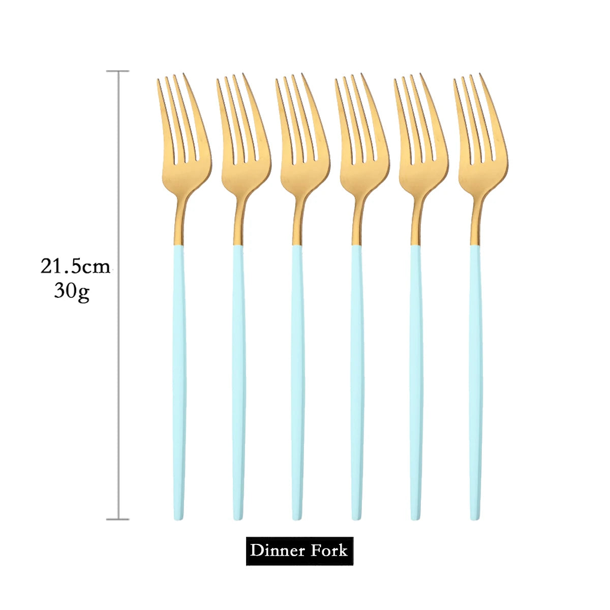 Green Gold 6Pcs Dinner Fork Tableware Dinnerware Stainless Steel Silverware Kitchen Party Flatware Matte Black Cutlery Set