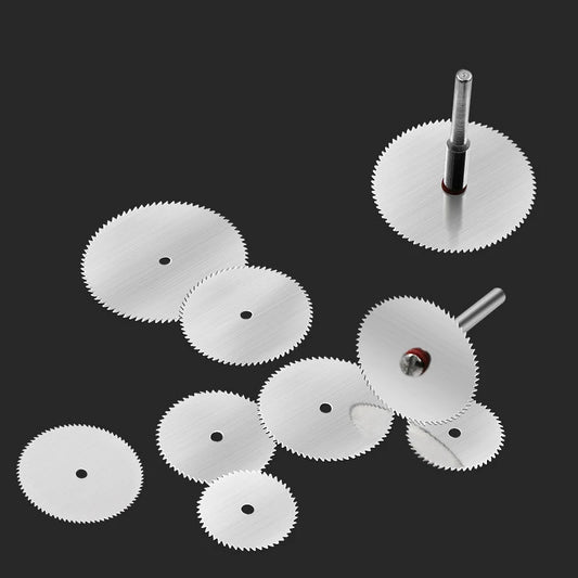 11Pcs Kit Mini Circular Saw Blade Electric Grinding Cut Cutoff Mandrel Set Metal Disc Tool Electric Grinding Cut Off Mandrel Set