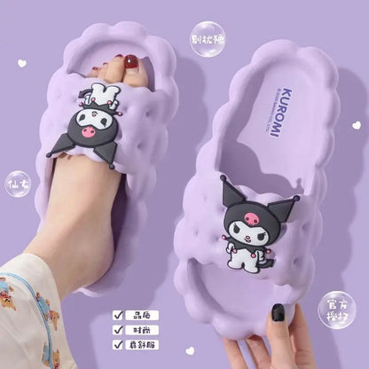 Sanrio Hello Kitty Anime Slippers Kuromi Women Indoor Slippers Comzy Anti-Slip House Flat Slipper Couples Slides Spring Summer