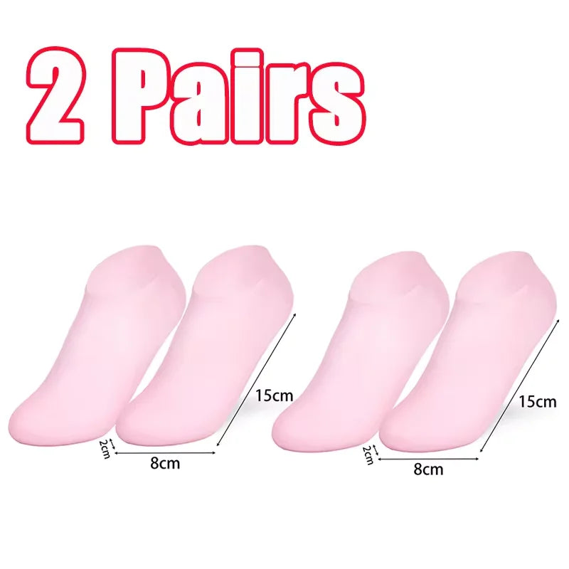 1-5Pairs Silicone Moisturizing Elastic Foot Socks DIY Spa Foot Masks Cracked Dead Skin Protector Reusable Pedicure Cares Tools