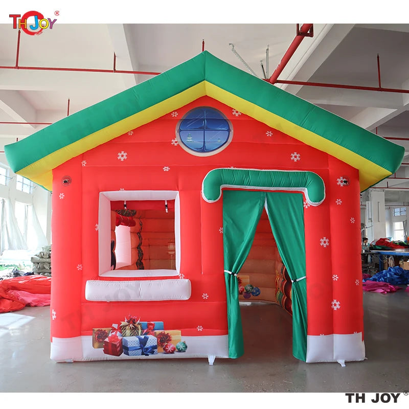 New Design 3x3m Outdoor Santa Grotto Inflatable Christmas House Tent Inflatable Cabin Decoration For Events