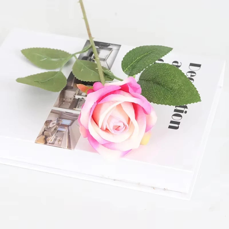 1/3/5Pcs Artificial Flowers Bouquet Flannel Fake Rose Flower Wedding Birthdays Home Table Christmas Decor Valentine's Day Gifts