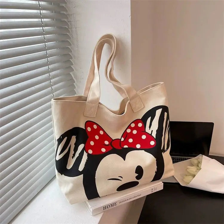 NEW Cartoon Canvas Bag Kawaii Cute Large Capacity Canvas Bag Female Students Schoolbag Tote Bag