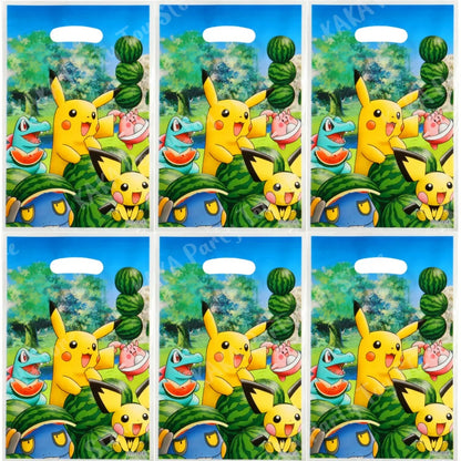 10/20/30Pcs Pokemon Gift Bags Pikachu Candy Packing Bag Loot Bag Kids Boys Girls Birthday Party Decoration Supplies Baby Shower