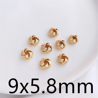 14K Gold Wrapped Knot Twisted Ring Separated Bead Sleeve Accessories Handmade DIY Earrings Bracelets Handmade Materials K053