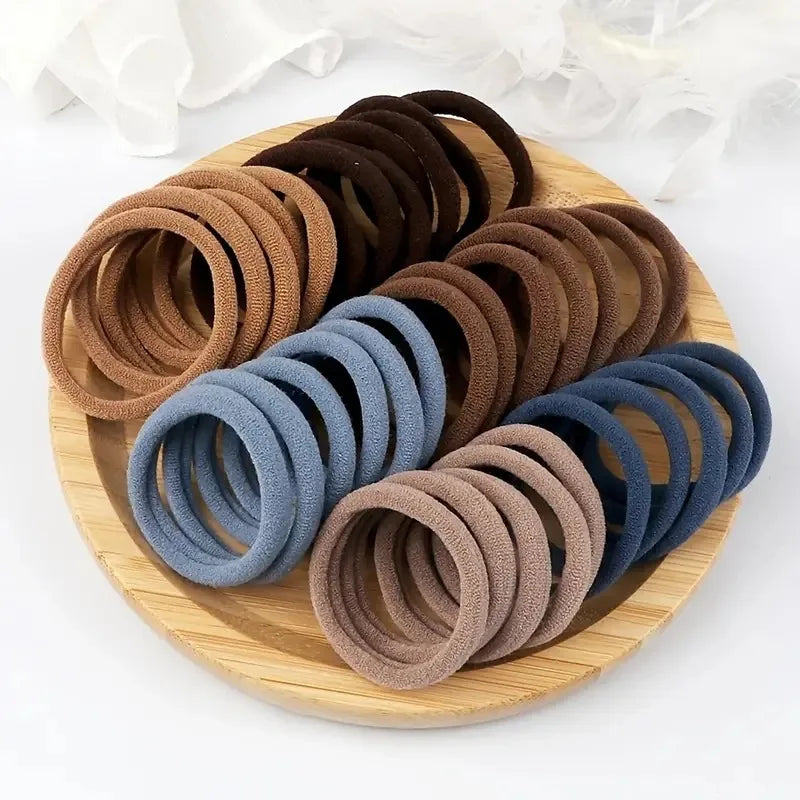 Many People Like The High Elasticity Hair Rope 100 Pieces Of Multiple Colors Seamless Hair Ring Rope.