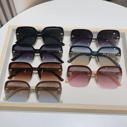 Retro Black Shades Luxury Sunglasses 2025 For Men Designer Famous Brand Square Sun Glasses Man Women Frameless Sunglass 306646