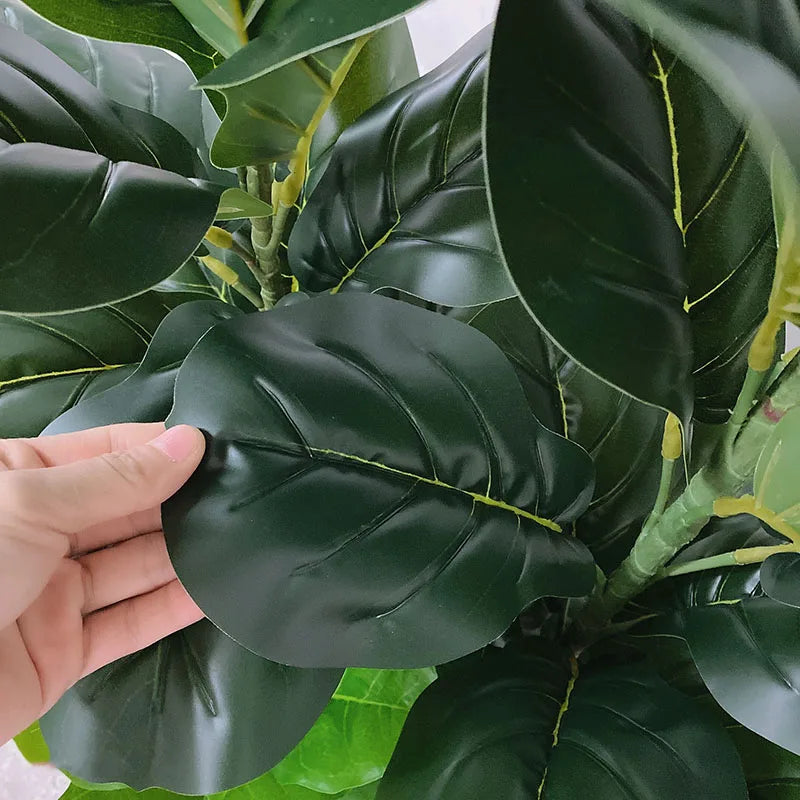 150cm Tropical Tree Large Fake Ficus Lyrata Plant Artificial Ficus Plants Branches Plastic Fake Leafs For Home Office Shop Decor