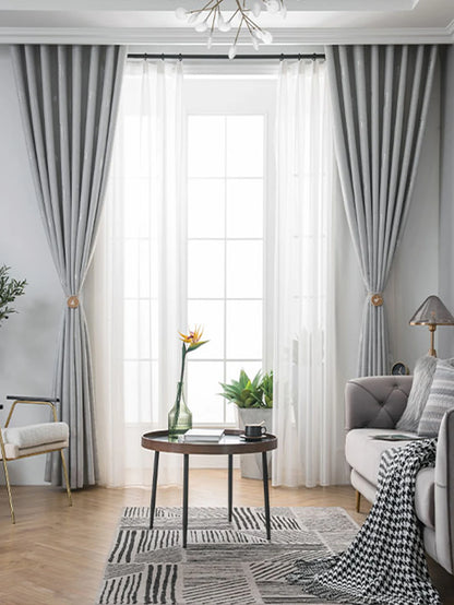 Grey Blackout Curtains, Bedroom, Living Room, Hanging Sunshade