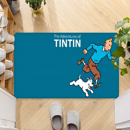 The Adventures of Tintins Door Mat Entrance Non-slip Doormat Washable Kitchen Carpet Hallway Rugs Bathroom Bath Door Mats