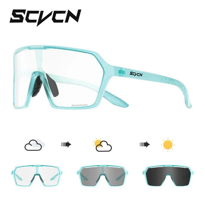 SCVCN Color Photochromic Cycling Glasses UV400 Sunglasses for Men Women Driving Glasses MTB Road Bike Sport Eyewear Running