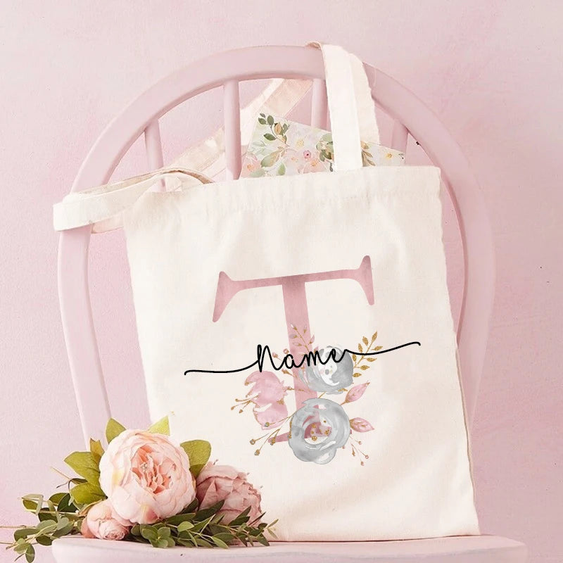 Personalized Bridesmaid Tote Bags Maid of Honor Custom Name  Handbag Bridal Bachelorette Party Gifts Bride Wedding Shoulder Bag